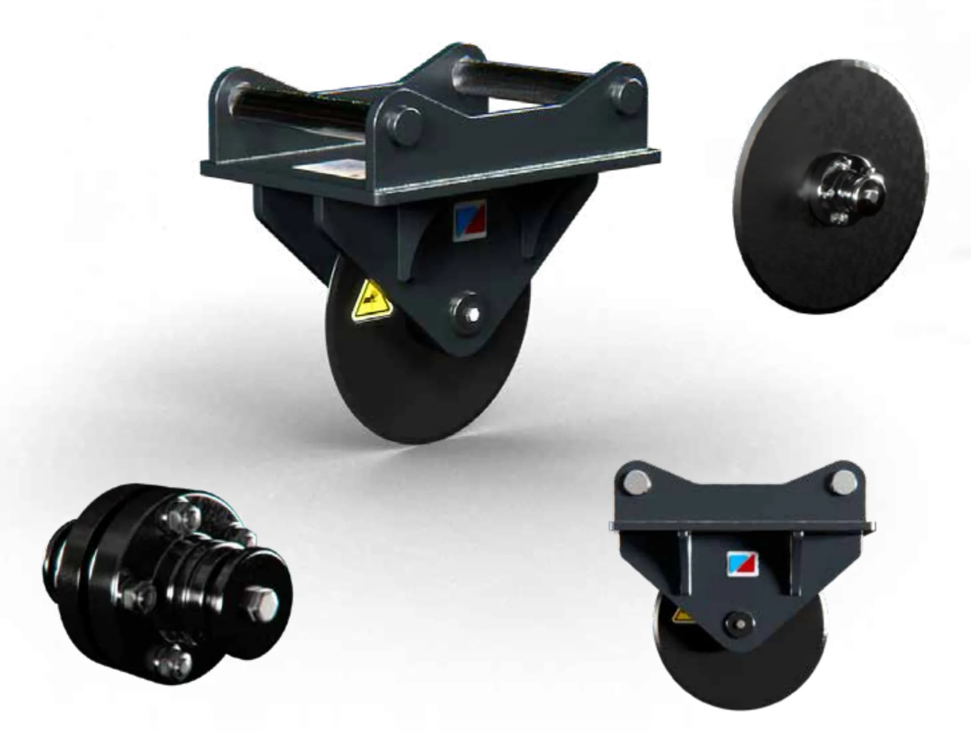 AC mini - asphalt cutter for mini-excavator from the front, with its construction details