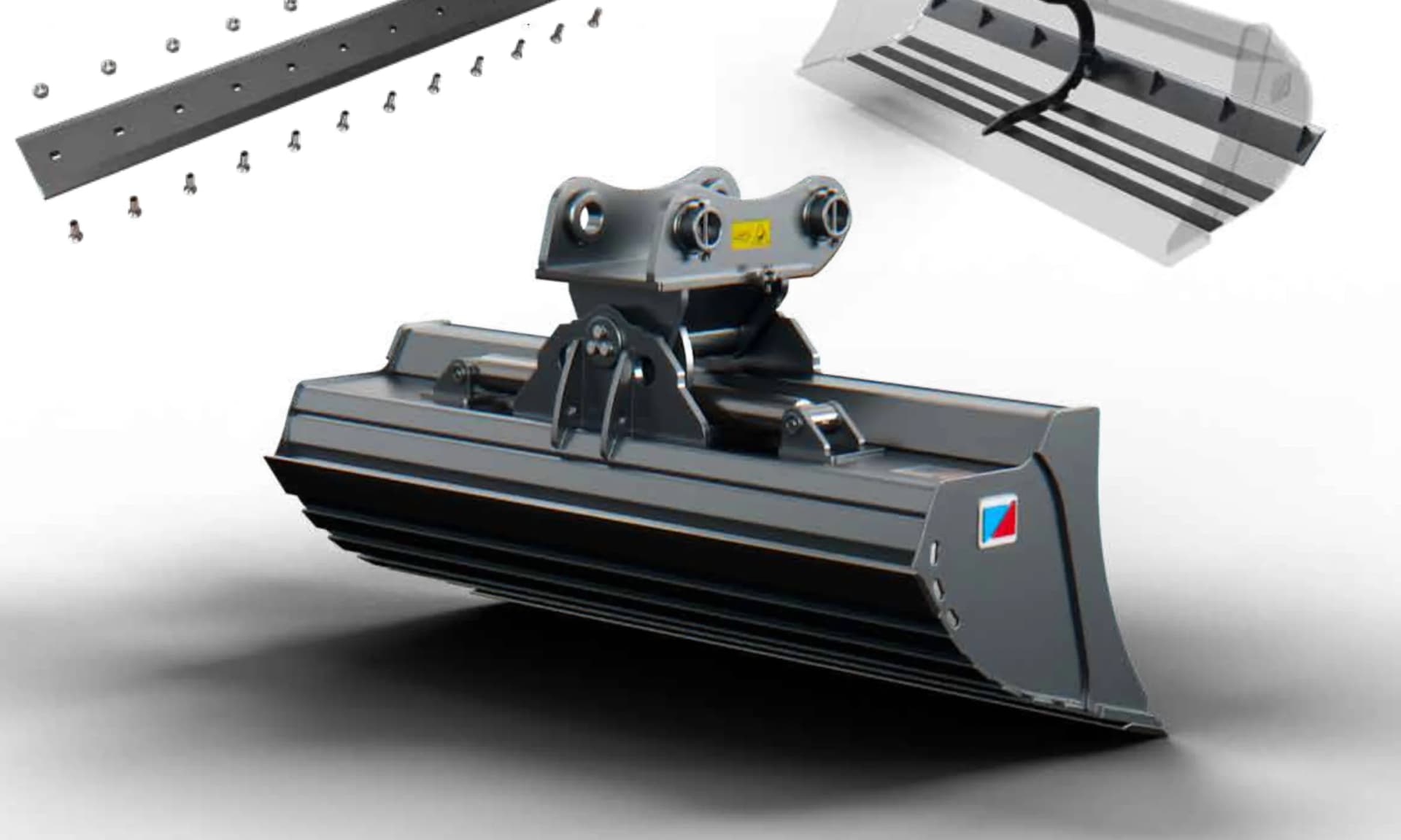 GDH - schwerer hydraulischer Planier- und Grabenräumlöffel von hinten, mit den Konstruktionsdetails