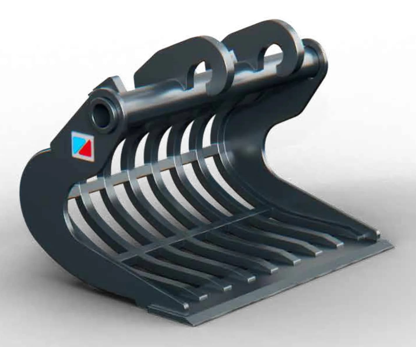 PDP mini - puinbak voor minigraver van voren, met de constructiedetails