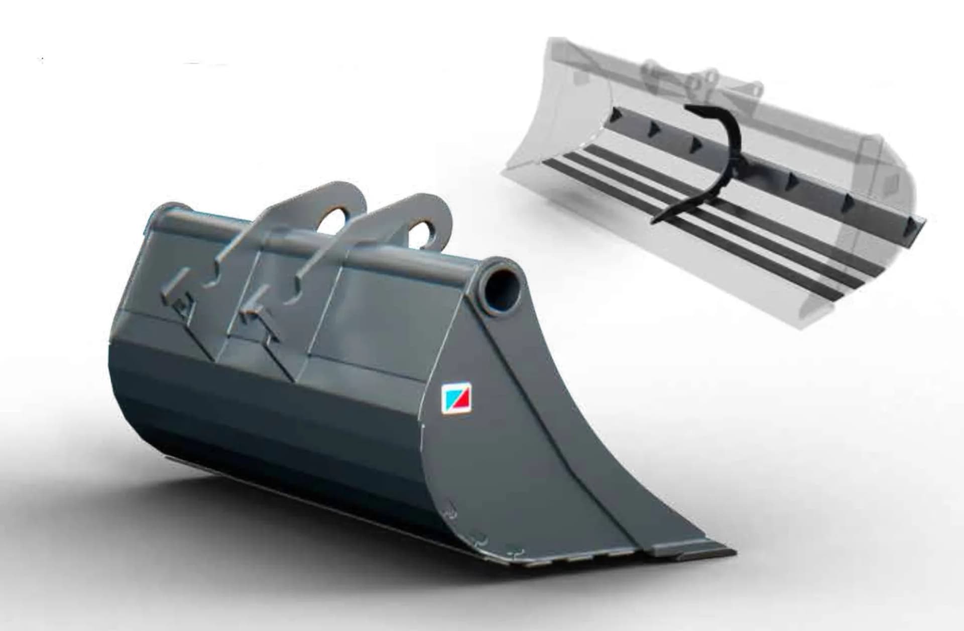 SB mini - slotenbak met Nederlands profiel voor minigraver van achteren, met de constructiedetails
