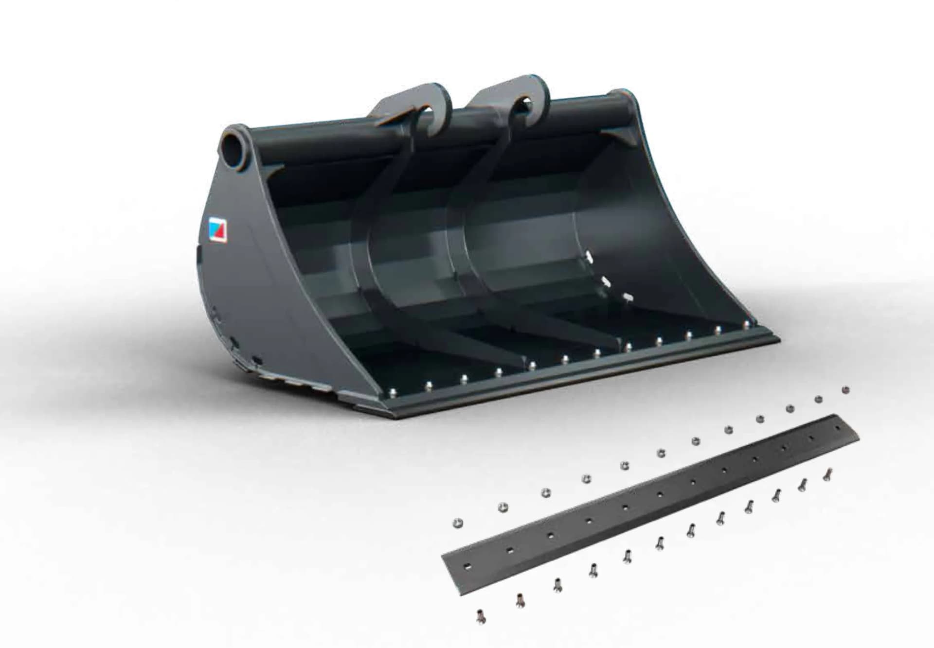 SB mini - slotenbak met Nederlands profiel voor minigraver van voren, met de constructiedetails